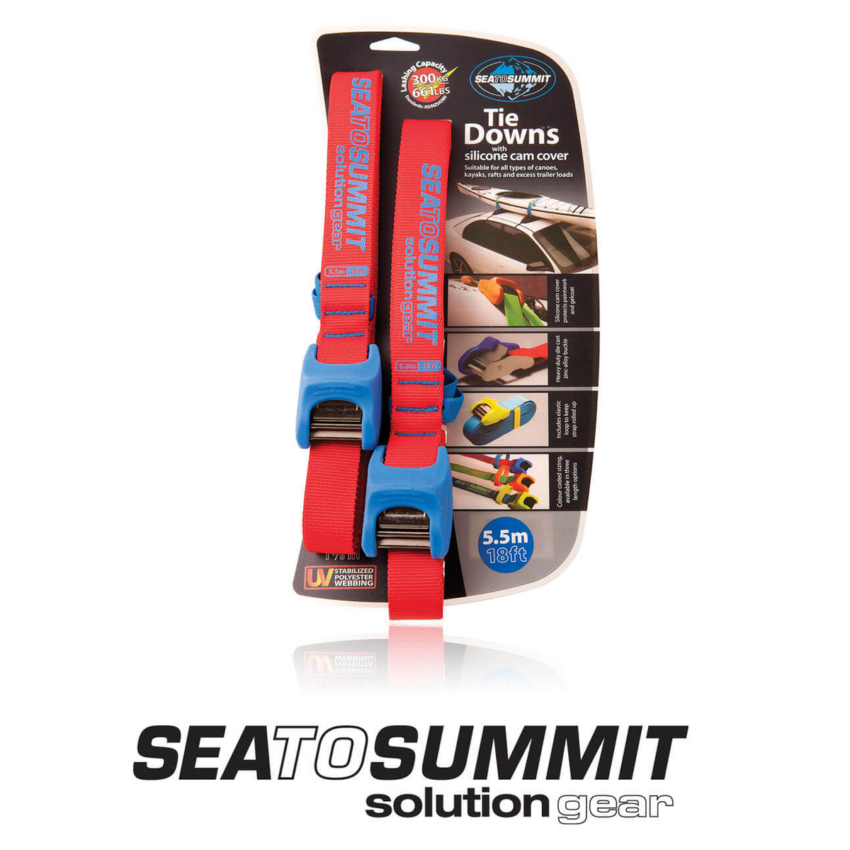 Sea to Summit Tie Down with Silicone Cam Cover (2 Pack)